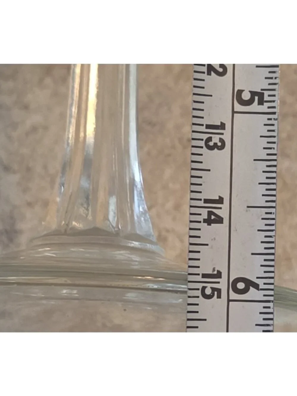 Vintage Martini Glass Clear Crystal? Ornate Ridged Stem Barware